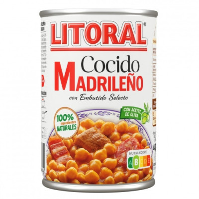 Cocido madrileño Litoral sin gluten y sin lactosa 440 g.