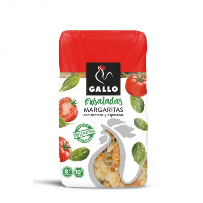 Pasta margaritas con tomate y espinacas especial ensaladas Gallo 450 g.