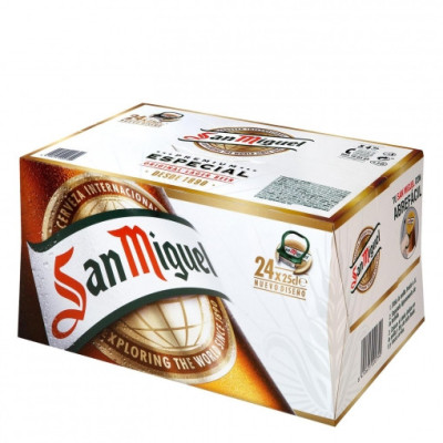 Cerveza San Miguel especial Lager pack de 24 botellas de 25 cl.