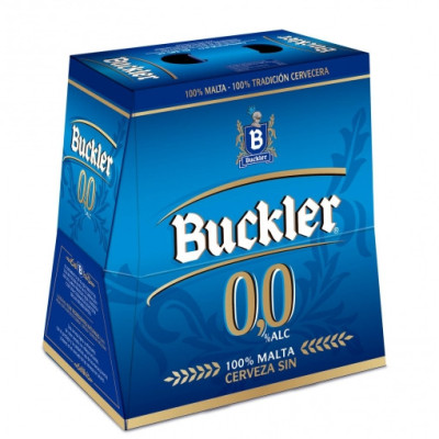 Cerveza Buckler 0,0 alcohol malta pack 6 botellas 25 cl.