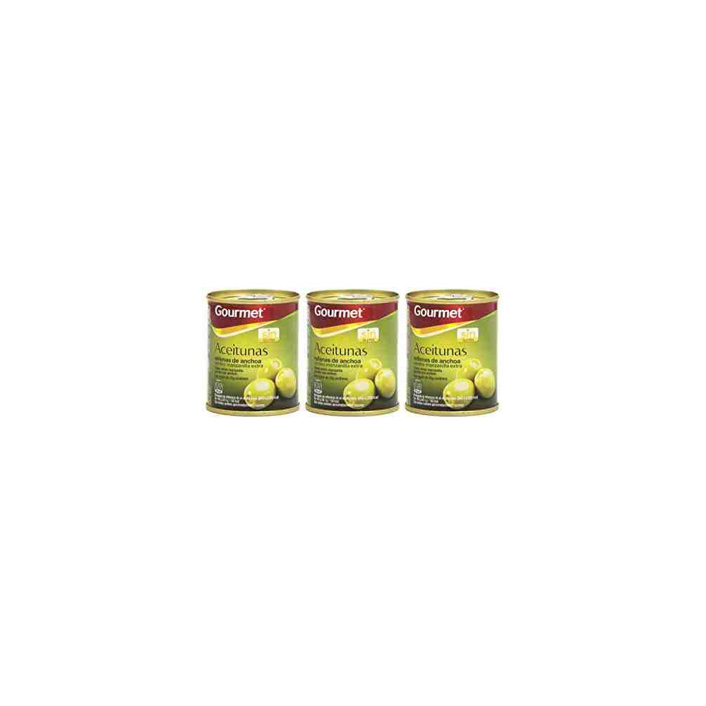 Aceitunas rellenas de anchoa Vegecampo lata 3 x 50 g