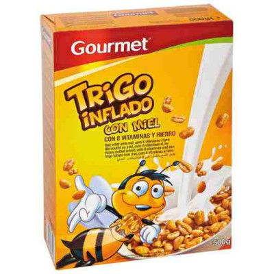 Cereales Trigo Inflado Miel Gourmet 500gr