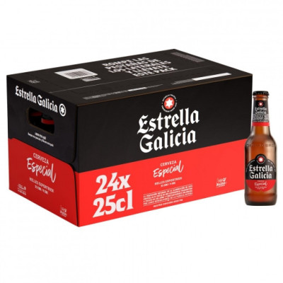Cerveza Estrella Galicia especial pack de 24 botellas de 25 cl.