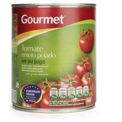 Tomate Entero Pelado Gourmet 480gr