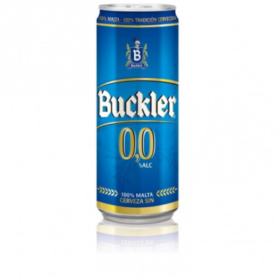 Cerveza Buckler 0,0 alcohol malta lata 33 cl.